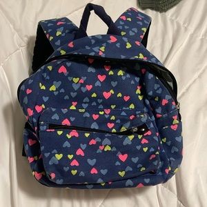 SLL Kids Small Backpack Navy Blue with hearts good condition